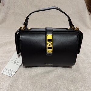 Black Handbag with Gold Accents